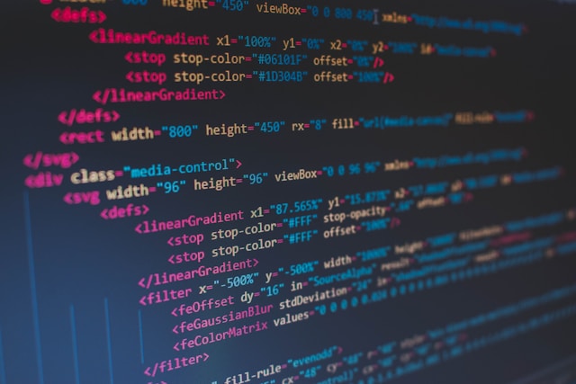 Computer screen with code